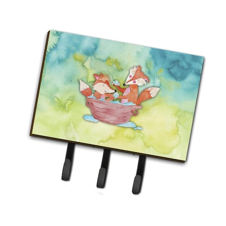 Jensendistributionservices Foxes Bathing Watercolor Leash or Key Holder MI2087534